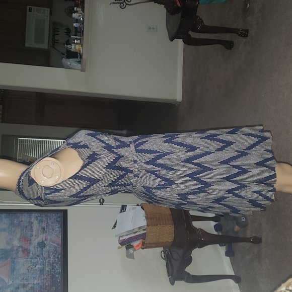 11•1•TYLHO xs chevron polkadot print fit & flare button down shirt dress - Picture 5 of 5